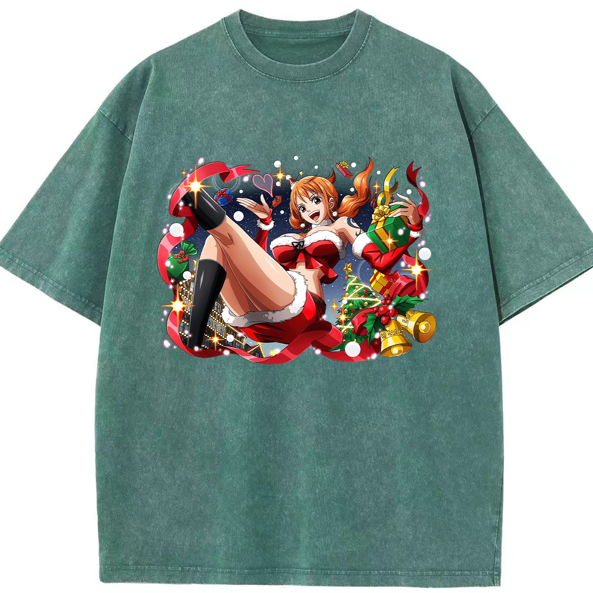 ワンピース ナミ ONE PIECE Nami 綿100% ヴィンテージ風 半袖Tシャツ（フロントプリント）